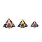 3er Set - Ägyptischer Kristallglass Pyramid in 3D, Regenbogen image number 2