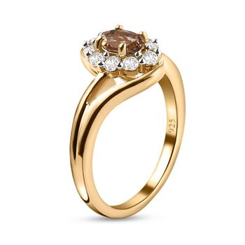 Nat&uuml;rlicher Jenipapo Andalusit Ring, 925 Silber vergoldet, ca. 0.98 ct