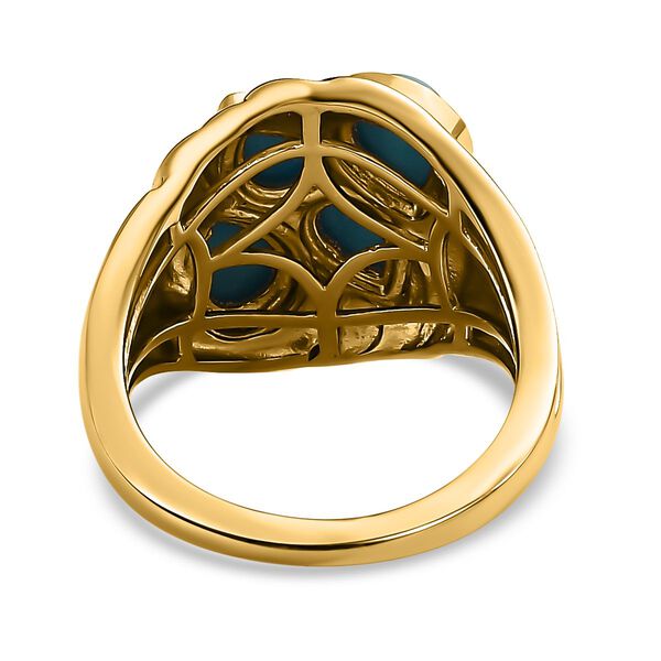 Amerikanischer, nat&uuml;rlicher Sleeping Beauty T&uuml;rkis Ring, 925 Silber Gelbgold Vermeil, (Gr&ouml;&szlig;e 17.00) ca. 2.05 ct image number 6