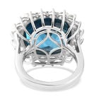 Premium London Blau Topas und Zirkon-Ring, 925 Silber platiniert  ca. 24,16 ct image number 5