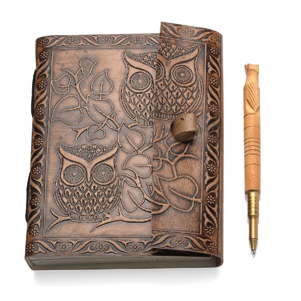 GifHandgefertigtes Tagebuch aus Leder