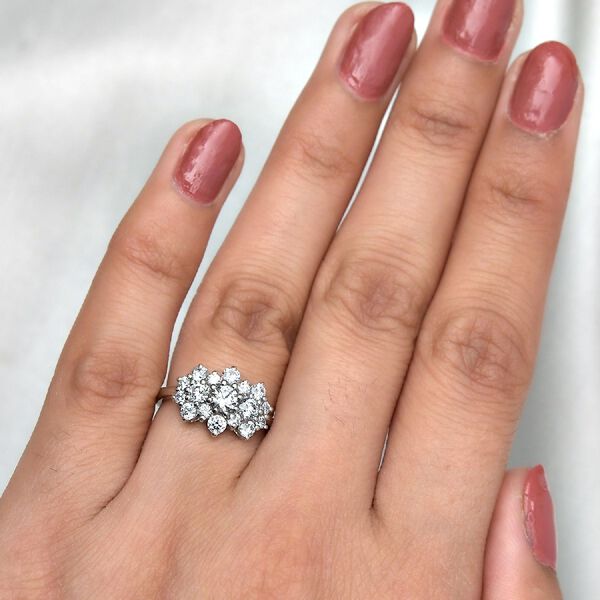 LUSTRO STELLA Hergestellt mit ZIRKONIA Ring 925 Silber Platin-Überzug (Größe 16.00) ca. 2,22 ct image number 3