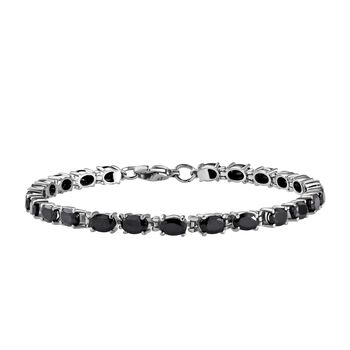 Schwarzer Spinell Armband ca. 20 cm Edelstahl ca. 14,97 ct