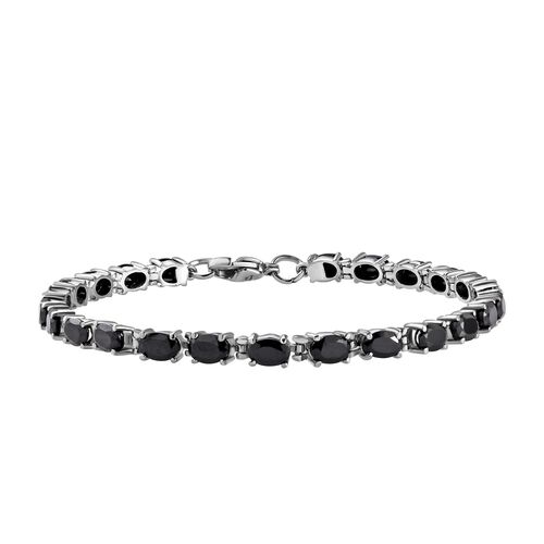 Schwarzer Spinell Armband ca. 20 cm Edelstahl ca. 14,97 ct image number 0