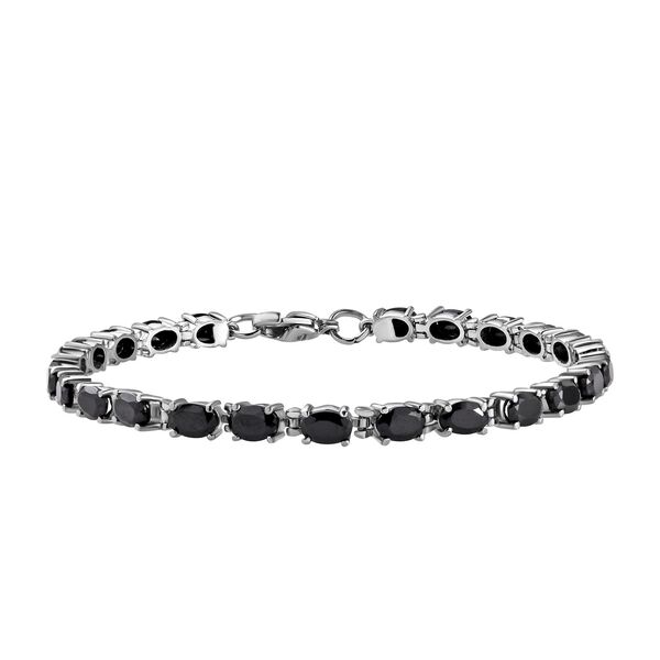 Schwarzer Spinell Armband ca. 20 cm Edelstahl ca. 14,97 ct image number 0