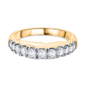 Moissanit Ring 925 Silber vergoldet (Größe 17.00) ca. 0,76 ct