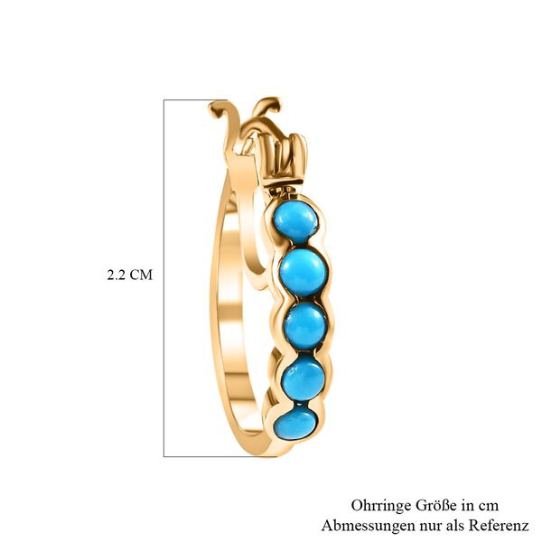 Amerikanische, nat&uuml;rliche Sleeping Beauty T&uuml;rkis Ohrringe, 925 Silber Gelbgold Vermeil ca. 0.88 ct image number 5