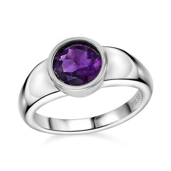 Afrikanischer Amethyst Ring 316L Edelstahl (Gr&ouml;&szlig;e 19.00) ca. 1.16 ct
