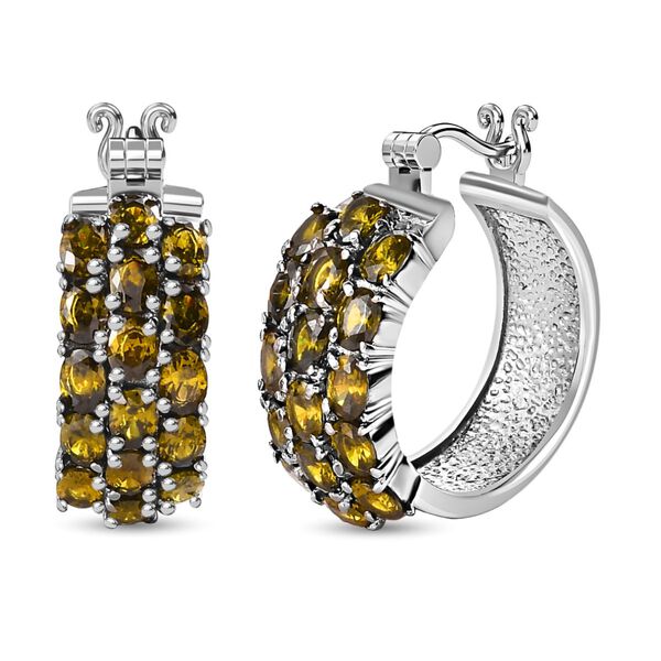 Nat&uuml;rliche Peridot Zirkonia Ohrringe,  Edelstahl