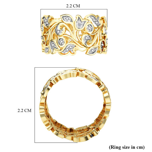 ALLORO funkelnder vergoldeter Silber-Bandring image number 6