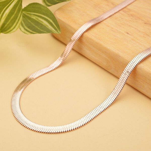 Seidige Fischgräten-Gliederkette, ca. 45 cm, reiner Edelstahl roséfarben ca. 20,20g image number 2