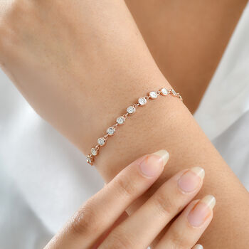 EverTrue wei&szlig;es Diamant 19cm Armband in Ros&eacute;goldton