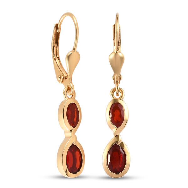 Mexikanische Kirschfeuer-Opal-Ohrhänger in Silber image number 4