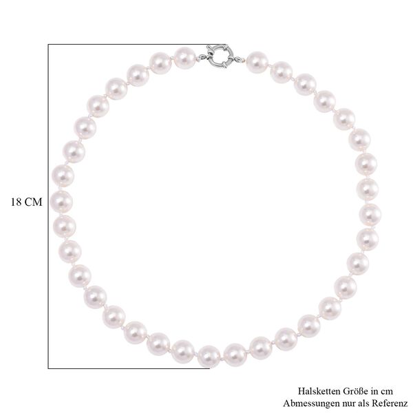 Weiße Muschelkernperle Halskette, 50cm image number 6