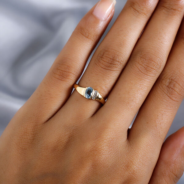 Kambodschanischer, blauer Zirkon-Ring, 925 Silber vergoldet  ca. 0,84 ct image number 3