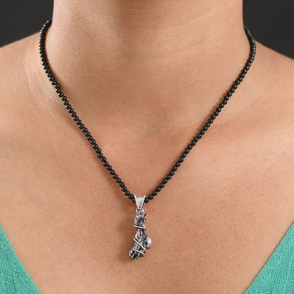 D'Joy Meteorit, Schwarzer Spinell Schmuckset ca. 45 cm 925 Silber rhodiniert ca. 80,40 ct. image number 2