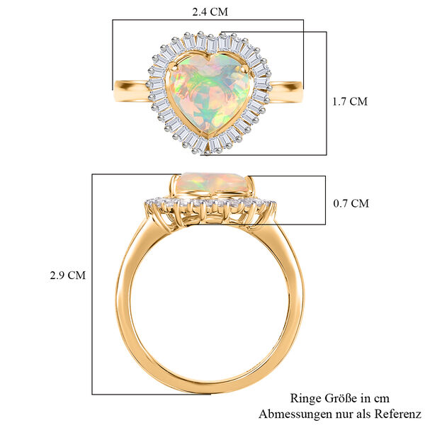 AA Nat&uuml;rlicher, &auml;thiopischer Welo Opal und Moissanit Ring - 2,45 ct. image number 6