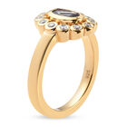 Tansanit und Zirkon Ring 925 Silber vergoldet  ca. 0,89 ct image number 4