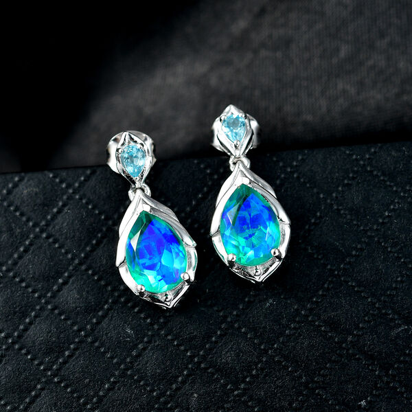 D'Joy Pfau Triplett Quarz und blaue Apatit Ohrringe - 4,64 ct. image number 1