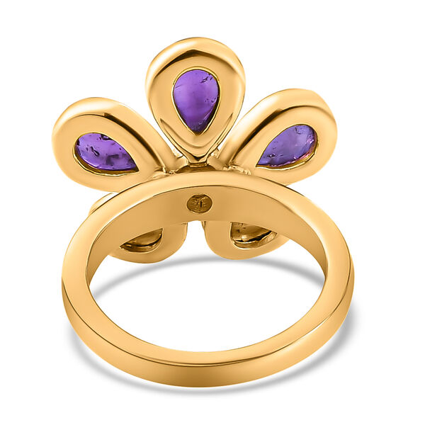 Afrikanischer Amethyst und Zirkon-Ring, 925 Silber vergoldet  ca. 4,18 ct image number 6