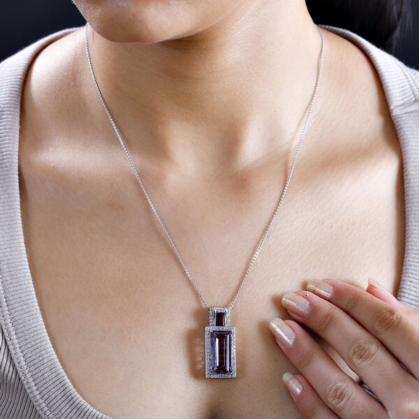 Rose De France Amethyst, Rhodolith Granat und Zirkon-Anhänger - 13,63 ct. image number 3