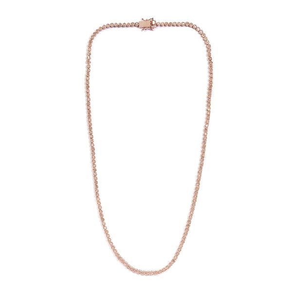 Rosa Diamant Halskette in Silber image number 4