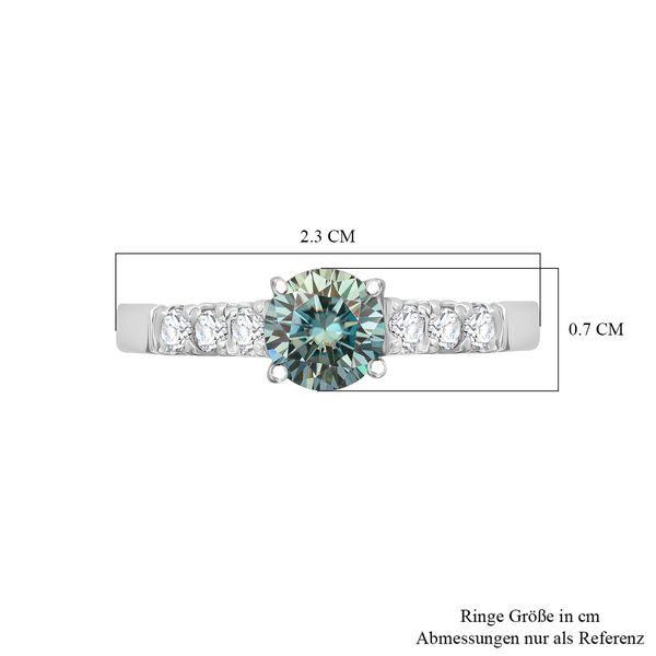 Paraiba Moissanit Ring 925 Silber rhodiniert (Größe 19.00) ca. 1,34 ct image number 6
