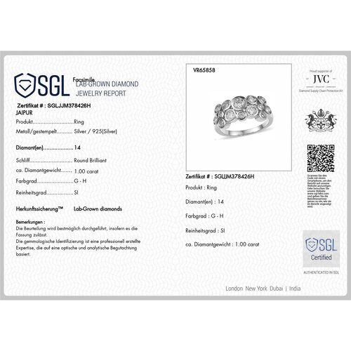 LUXURIANT DIAMOND - Lab Grown Diamant SI Ring 925 Silber rhodiniert (Größe 18.00) ca. 1.00 ct image number 7
