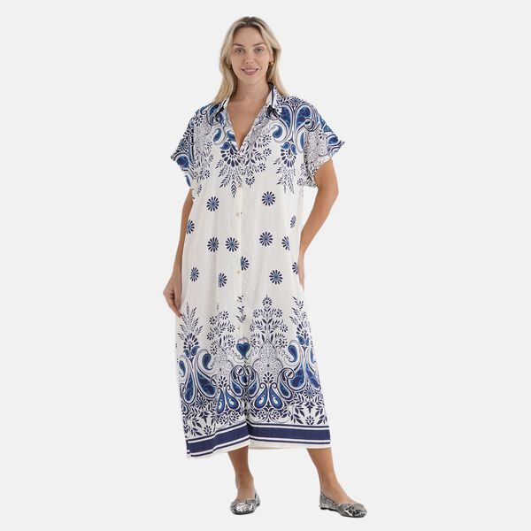  La Marey  woven long print  dresses