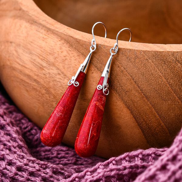 Royal Bali Kollektion - Rote Koralle Ohrringe image number 2