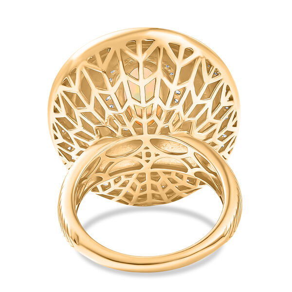 D'Joy AA nat&uuml;rlicher, &auml;thiopischer Welo Opal und Zirkon Ring und Anh&auml;nger mit 50cm Kette image number 13