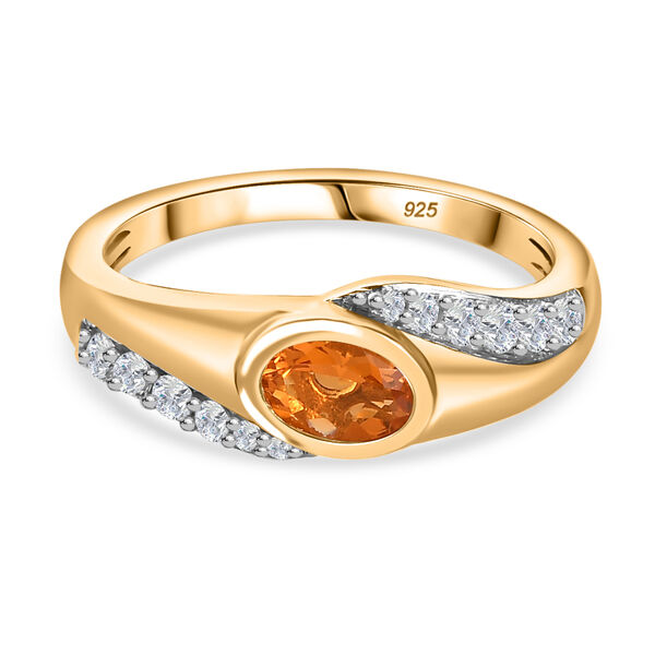 Feueropal und Zirkon Ring - 0,58 ct.