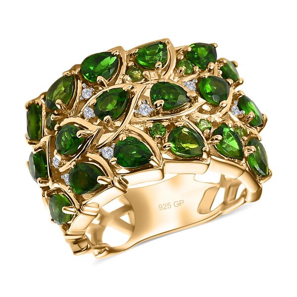 GP Italian Garden Kollektion- nat&uuml;rlicher Chromdiopsid, Zirkon und Saphir-Ring- 3,44 ct. image number 4