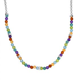 Multi-Edelstein-Halskette, 45 cm  19,98 ct.