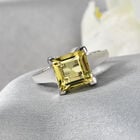 Ouro Verde-Quarz Solitär Ring 925 Silber Platin-Überzug image number 1