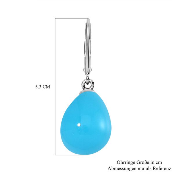 Sleeping Beauty Türkis Farbene Muschelkernperle Ohrringe 925 Silber rhodiniert image number 5