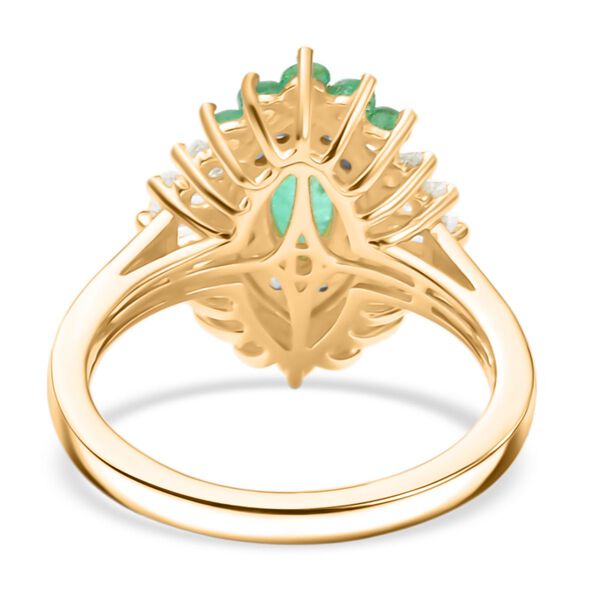 D&rsquo;Joy AAA Kagem sambischer Smaragd und Moissanit Anh&auml;nger mit 50cm Kette und Ring image number 15