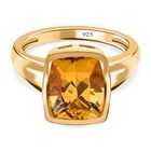 AA Premium Brasilianischer Heliodor Ring, 925 Silber Gelbgold Vermeil, (Größe 18.00) ca. 3.78 ct