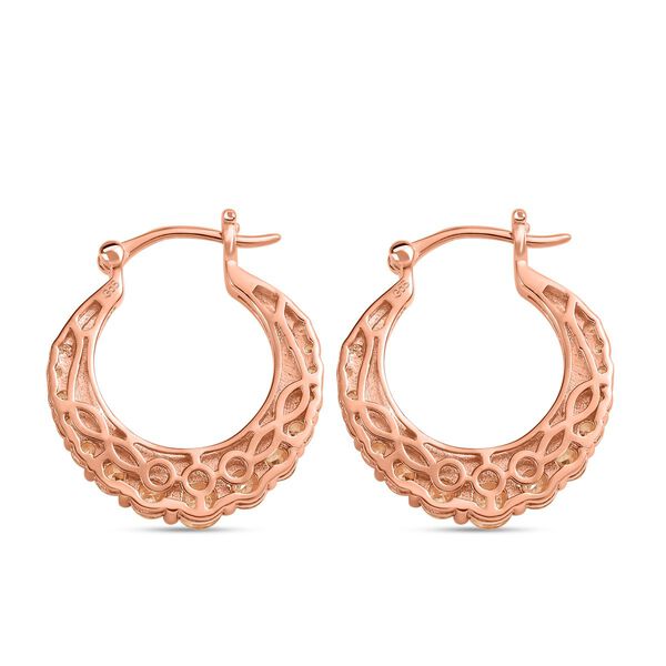 Champagner Zirkonia Ohrringe, Messing ros&eacute;vergoldet ca. 4,24 ct image number 5