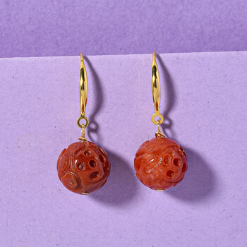 D'Joy rote Jade Ohrringe - 20 ct.