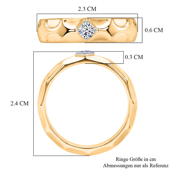 LUXURIANT DIAMOND - Lab Grown Diamant SI-GH Ring 925 Silber 750 Gelbgold vermeil (Gr&ouml;&szlig;e 16.00) ca. 0.15 ct image number 6