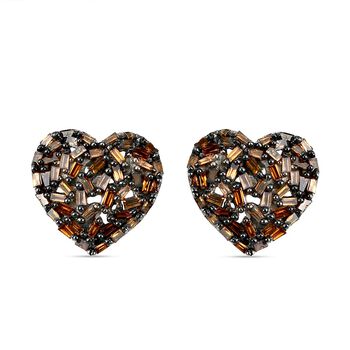 GP Heart Kollektion - Rote Diamant und blaue Saphir-Ohrstecker in Silber