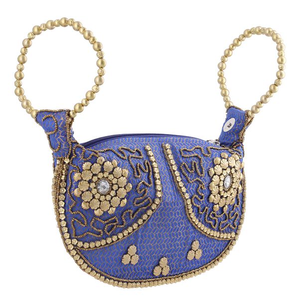 Gl&uuml;ckskekstasche aus Samtbrokat mit Perlen, lila image number 3