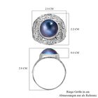 Royal Bali Kollektion - Blauer Mabenperlen Ring, 925 Silber (Größe 16.00) image number 5