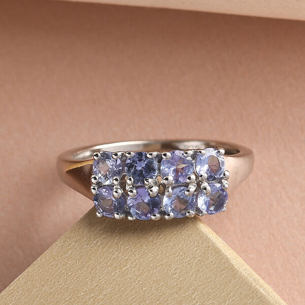 Tansanit-Ring, 925 Silber platiniert  ca. 0,86 ct image number 2
