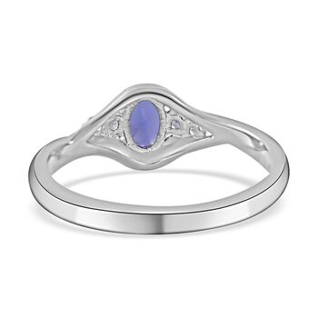 AAA Tansanit und Zirkon Ring - 0,61 ct.