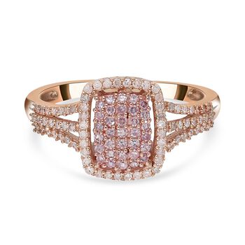Nat&uuml;rlicher, rosa Diamant-Ring, I3, 375 Gold (Gr&ouml;&szlig;e 17.00) ca. 0,50 ct