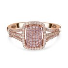 Natürlicher, rosa Diamant-Ring, I3, 375 Gold (Größe 17.00) ca. 0,50 ct