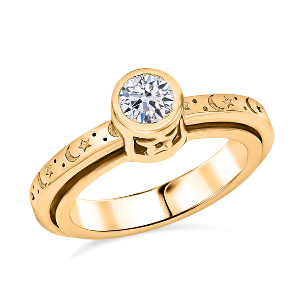 LUXURIANT DIAMOND - Lab Grown Diamant SI-GH Ring 925 Silber 750 Gelbgold Vermeil (Größe 20.00) ca. 0.50 ct image number 2