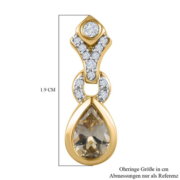 AAA Turkizit und weißer Zirkon-Ohrringe - 1,73 ct. image number 5